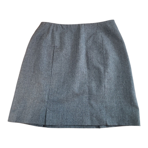 Banana Republic 100% wool pinstripe mini skirt sz 4 lined lightweight charcoal - Picture 1 of 8